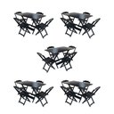 Ver imagem 1 de Kit 5 Jogos De Mesa Dobravel Com 4 Cadeiras De Madeira 120X70 Para Restaurante E Bar - Preto