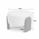 Ver imagem 4 de Puff Redondo Argo Courino Marrom | Off White - Sallar Home