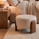 Ver imagem 2 de Puff Redondo Argo Courino Marrom | Off White - Sallar Home