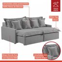 Ver imagem 4 de Sofá 2 Lugares Retrátil 194cm com Almofadas Lisboa 