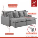 Ver imagem 2 de Sofá 2 Lugares Retrátil 194cm com Almofadas Lisboa 