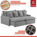 Ver imagem 3 de Sofá 2 Lugares Retrátil 194cm com Almofadas Lisboa 