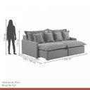 Ver imagem 7 de Sofá 2 Lugares Retrátil 194cm com Almofadas Lisboa 