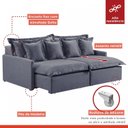 Ver imagem 2 de Sofá 2 Lugares Retrátil 194cm com Almofadas Lisboa