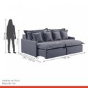 Ver imagem 7 de Sofá 2 Lugares Retrátil 194cm com Almofadas Lisboa