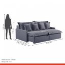 Ver imagem 7 de Sofá 3 Lugares Retrátil 214cm com Almofadas Lisboa 