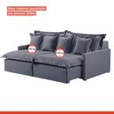 Ver mais imagens de Sofá 3 Lugares Retrátil 214cm com Almofadas Lisboa 