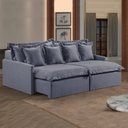 Ver imagem 1 de Sofá 3 Lugares Retrátil 214cm com Almofadas Lisboa 