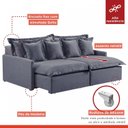 Ver imagem 2 de Sofá 3 Lugares Retrátil 214cm com Almofadas Lisboa 