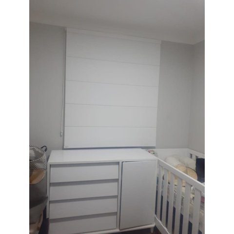 Persiana Romana Bk (linho Mesclado) - 1,20mx1,20m - BRANCO
