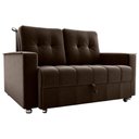 Ver imagem 3 de Sofá Cama Milão 2 Lugares 140cm Marrom Veludo
