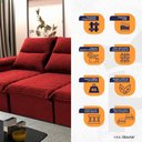 Ver imagem 2 de Sofá Retrátil Reclinável Paris 2,30m Suede Velut Vermelho Molas no Assento - King House
