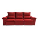 Ver imagem 4 de Sofá Retrátil Reclinável Paris 2,30m Suede Velut Vermelho Molas no Assento - King House