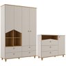Quarto Bebê Completo Guarda Roupas 4 Portas Cômoda 1 Porta 100% Mdf - 2