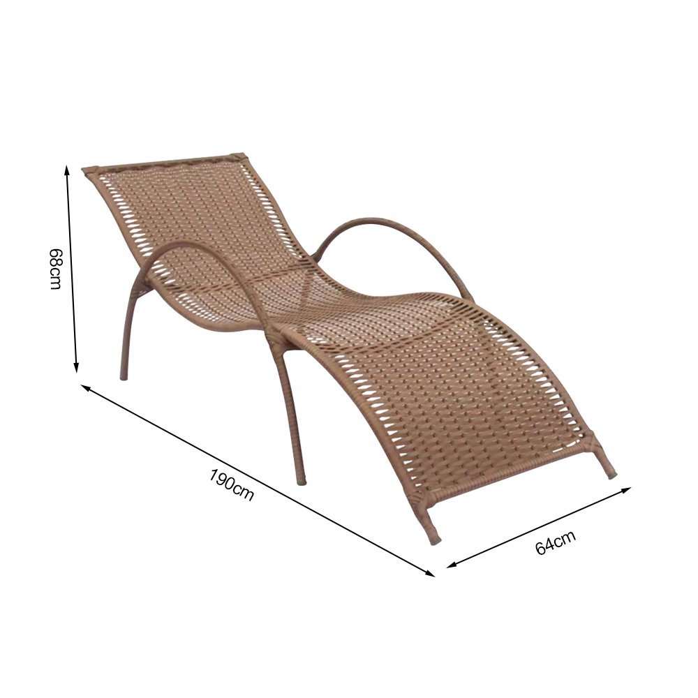 Espreguiçadeira Bertioga Base em Ferro e Externa Fibra Sintética Argila - 4