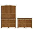 Ver imagem 3 de Cristaleira 5 Portas e Balcao 3 Portas Madeira Maciça Freijo Milani Store