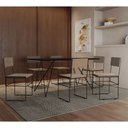 Ver imagem 2 de Cadeira de Jantar Industrial Vitória Estofada Veludo para Sala de Jantar Mesa Cozinha - Preto/bege