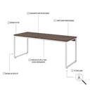 Ver imagem 4 de Mesa Kuadra Diretor 180x70x75cm Nogal - Est. Branca