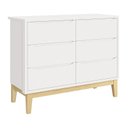 Ver imagem 3 de Dormitório Completo Infantil Classic 3 Portas, Cômoda 6 Gavetas, Berço Branco Fosco com Pés Madeira