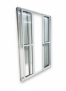 Ver imagem 1 de Porta Sacada 4 Folhas Aluminio Branco com Fechadura 2,10x2,00 Linha 25