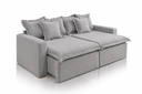 Ver imagem 1 de Sofá Retrátil Cortina com Espuma Soft D28 e Molas Bonnel Flex:Veludo Cinza/2,10
