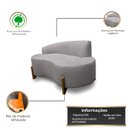 Ver imagem 3 de Sofá Curvo Pé de Madeira 2 Lugares Feijão Forma Orgânica Linho