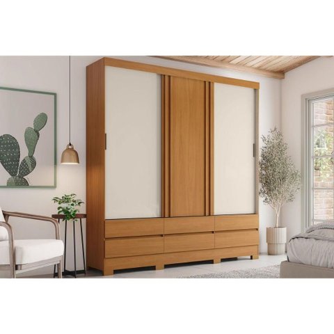 Guarda Roupa 3 Portas 6GAVETAS B386 Cin/Off/Avela - Henn