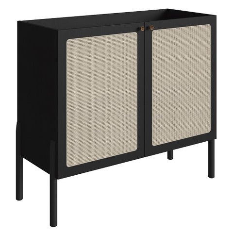 Balcão Aparador Buffet Cantinho do Café Pés Madeira Arlo A10 Nero/preto - Mpozenato