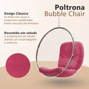 Ver imagem 2 de Poltrona Bubble Chair Veludo Linha Premium Decorativa Sala Quarto Recepção Design Moderno - Rosa