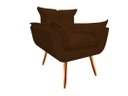 Ver imagem 4 de Kit Namoradeira + Poltrona Decorativa Opala Suede Marrom Pés Madeira Mz Decor