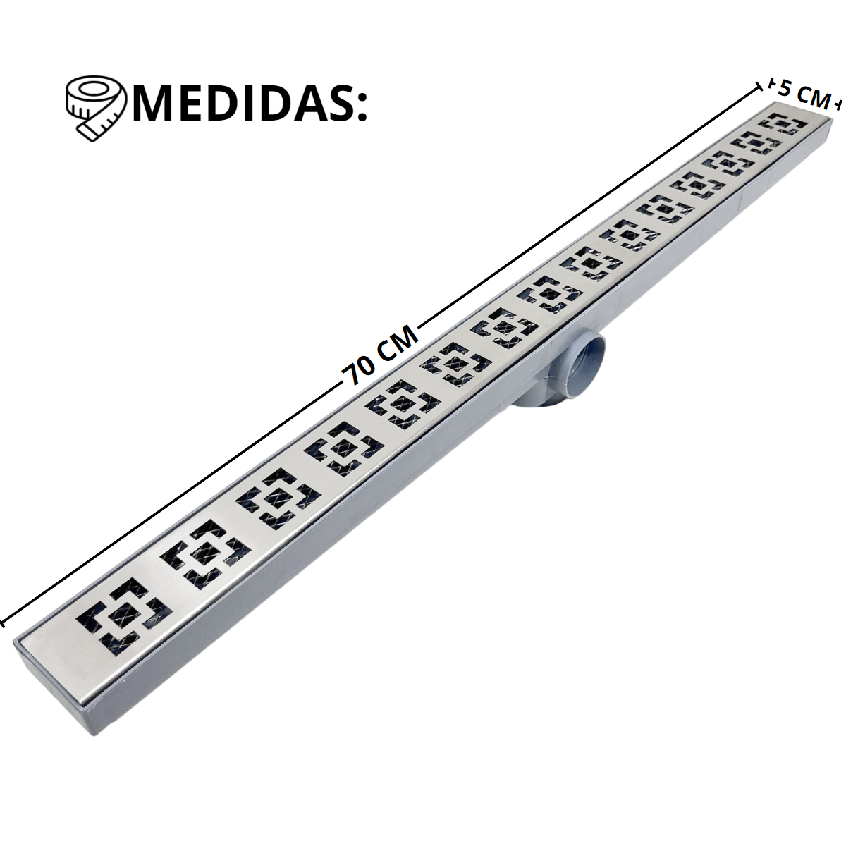 Ralo 70cm Inox Modelo Dubai com Tela e Coletor Cinza - 5