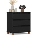 Ver imagem 1 de Cômoda Mini Cômoda Ej 3 Gavetas MDF MDP sem Puxadores Preto EJ Móveis