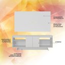 Ver imagem 5 de Rack com Painel Tulum 1,60m 55 Polegadas Branco - Móveis Arapongas Branco