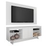 Rack com Painel Tulum 1,60m 55 Polegadas Branco - Móveis Arapongas Branco - 1