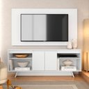 Ver imagem 3 de Rack com Painel Tulum 1,60m 55 Polegadas Branco - Móveis Arapongas Branco