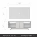 Ver imagem 7 de Rack com Painel Tulum 1,60m 55 Polegadas Branco - Móveis Arapongas Branco
