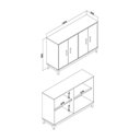 Ver imagem 3 de Cristaleira Horizontal 4 Portas 120cm Legno