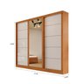 Guarda Roupa Casal com Espelho 3 Portas de Correr 4 Gavetas Anis Espresso Móveis - 4