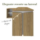 Ver imagem 7 de Escrivaninha Mesa Escritório em L Diretor Smart 1 Porta 2 Nichos 168,5cm Olmo e Branco Artany