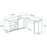 Mesa para Escritório em L Diretor 1 Porta 2 Nichos 135x168,5cm Smart  - 4
