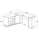 Ver imagem 4 de Escrivaninha Mesa Escritório em L Diretor 1 Porta 2 Nichos 135x168,5cm Smart