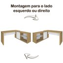 Ver imagem 6 de Escrivaninha Mesa Escritório em L Diretor Smart 1 Porta 2 Nichos 168,5cm Olmo e Branco Artany