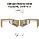 Ver imagem 6 de Escrivaninha Mesa Escritório em L Diretor Smart 1 Porta 2 Nichos 168,5cm Olmo E Branco