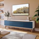 Ver imagem 1 de Rack Kappesberg 3 Portas Branco/azul Profundo 180cm