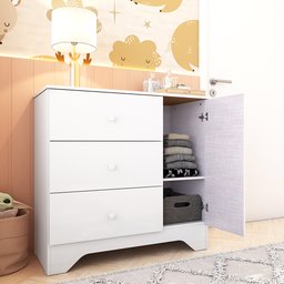 Cômoda Infantil 1 Porta e 3 Gavetas 100% MDF Cocada - 3