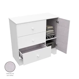 Cômoda Infantil 1 Porta e 3 Gavetas 100% MDF Cocada - 6