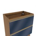 Ver imagem 7 de Balcão 2 Gavetas Kappesberg Celeste 100% Mdf Nogueira/azul Profundo 80cm