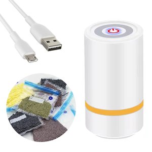 Mini Seladora A Vacuo Portatil Touch Conserva Embaladora Alimentos Comida Legumes Frutas Carne Cozin