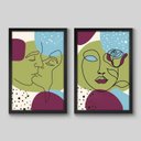 Ver imagem 1 de Conjunto de 2 Quadros Abstratos Orgânico Beijo Sim Arts Memphis 2 Quadros 60x40cm Papel Fotográfico