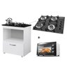 Kit Balcão Cooktop 1 Porta Br C/forno Elétrico 48l 127v C/fogão Cooktop 4 Bocas - 1